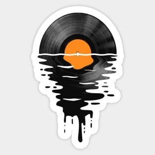 Vinyl LP Music Record Sunset Orange Sticker